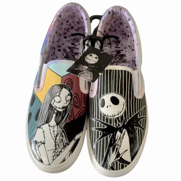 Nightmare Before Christmas Jack & Sally Slip On Shoes Women's 8 - Picture 2 of 9